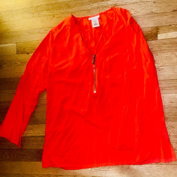 Michael Kors Zip-up blouse Sz Md - Picture 1 of 5
